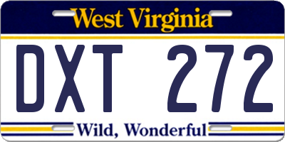 WV license plate DXT272