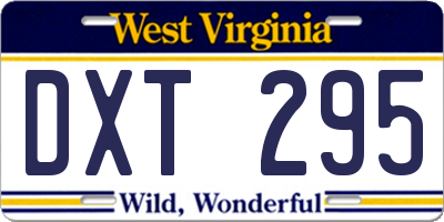 WV license plate DXT295