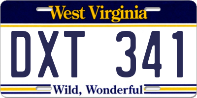 WV license plate DXT341