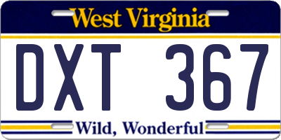 WV license plate DXT367