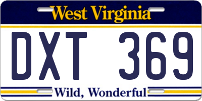 WV license plate DXT369