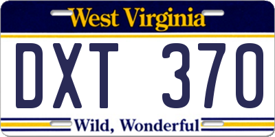 WV license plate DXT370