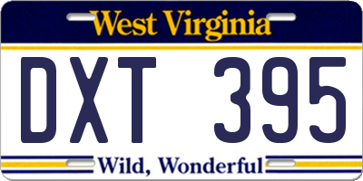 WV license plate DXT395