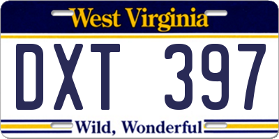 WV license plate DXT397