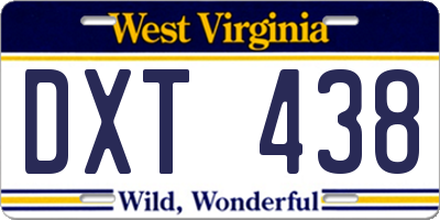 WV license plate DXT438