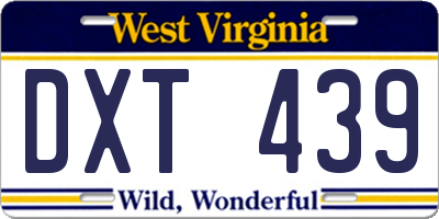 WV license plate DXT439