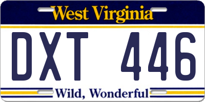 WV license plate DXT446