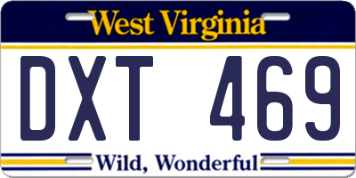 WV license plate DXT469