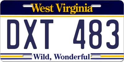 WV license plate DXT483