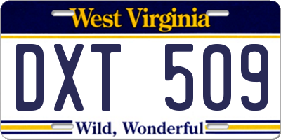 WV license plate DXT509