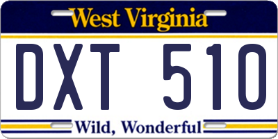 WV license plate DXT510