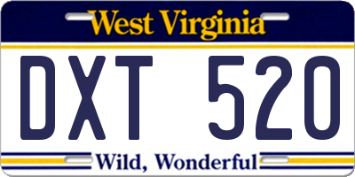 WV license plate DXT520