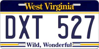 WV license plate DXT527