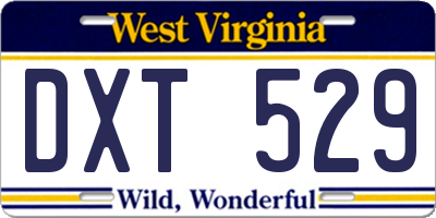 WV license plate DXT529