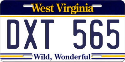 WV license plate DXT565