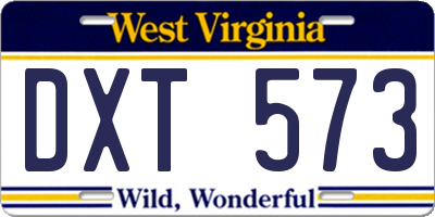 WV license plate DXT573