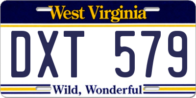 WV license plate DXT579