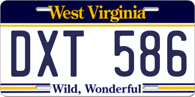 WV license plate DXT586