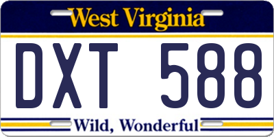 WV license plate DXT588