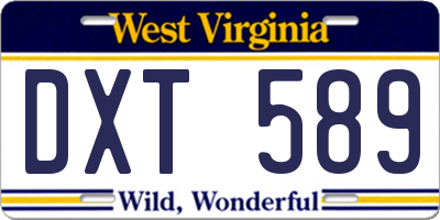 WV license plate DXT589