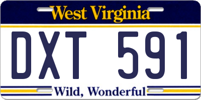 WV license plate DXT591