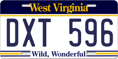 WV license plate DXT596
