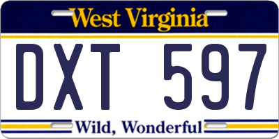 WV license plate DXT597