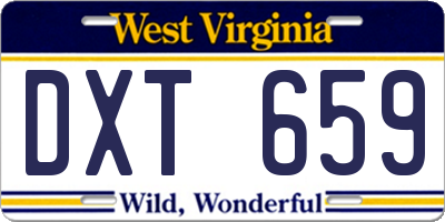 WV license plate DXT659