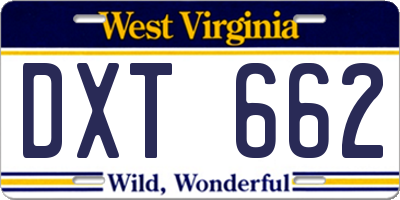 WV license plate DXT662