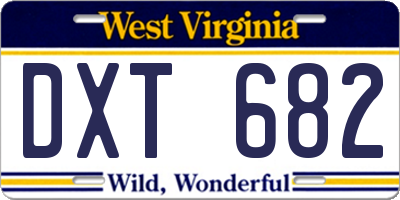 WV license plate DXT682