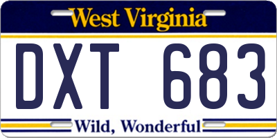 WV license plate DXT683