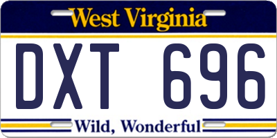 WV license plate DXT696