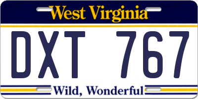 WV license plate DXT767