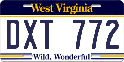 WV license plate DXT772