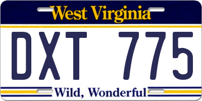 WV license plate DXT775