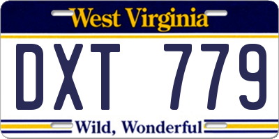 WV license plate DXT779