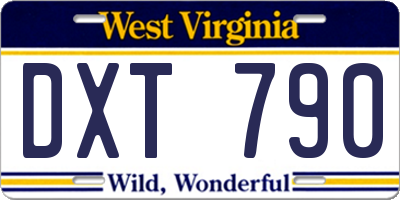 WV license plate DXT790
