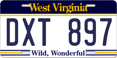 WV license plate DXT897