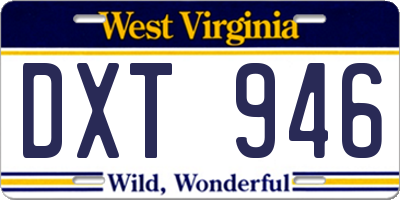 WV license plate DXT946