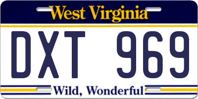 WV license plate DXT969