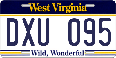 WV license plate DXU095