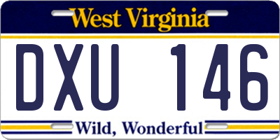 WV license plate DXU146