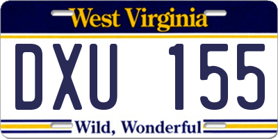 WV license plate DXU155