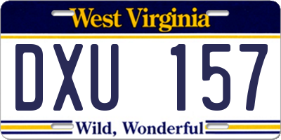 WV license plate DXU157