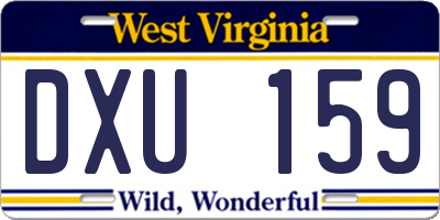 WV license plate DXU159