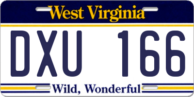 WV license plate DXU166