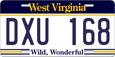 WV license plate DXU168