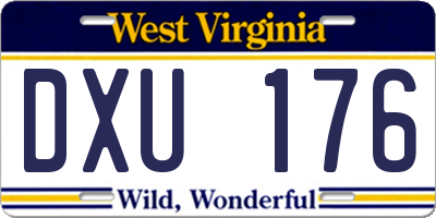 WV license plate DXU176