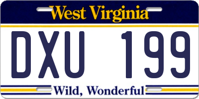 WV license plate DXU199