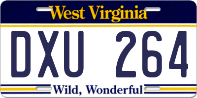WV license plate DXU264